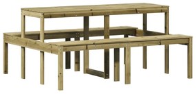 Mesa de piquenique 160x134x75 cm madeira de pinho impregnada