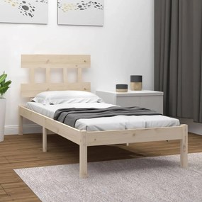 vidaXL Estrutura cama pequena solteiro 75x190 cm madeira maciça