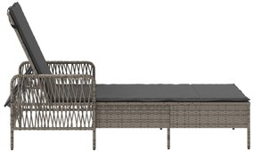 Espreguiçadeira Cinza e cinza escuro Vime PE 157 x 55 x 92 cm