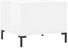Mesas de centro 2 pcs 50x50x40 cm branco brilhante