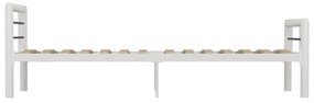 Estrutura de cama 90x200 cm metal branco e preto
