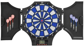 SPORTNOW Alvo Eletrónico Dobrável com 31 Jogos para 8 Jogadores com 6 Dardos e 6 Pontas de Substituição Ecrã LCD 83x4x45 cm Preto