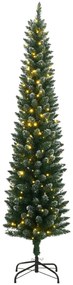 Árvore de Natal artificial fina com 300 luzes LED 180 cm