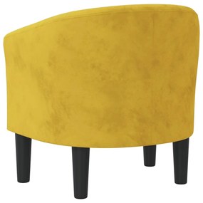 Poltrona Iris - Em Veludo - Cor Amarelo - 70x56x68 cm - Assento, Encos