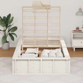 Estrutura da Cama Branco 90 x 200 cm Madeira composta