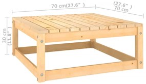 10 pcs conjunto lounge de jardim c/ almofadões pinho maciço