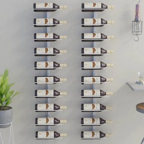 Garrafeira de parede para 10 garrafas metal branco