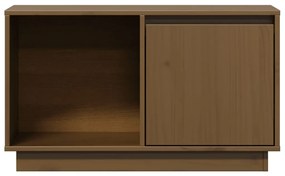 Móvel de TV 74x35x44 cm madeira de pinho maciça castanho mel