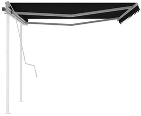Toldo retrátil manual com postes 4x3,5 m antracite