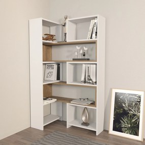 Estante Poyraz – Branco Nogueira – 163,5 x 150 x 22 cm