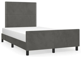vidaXL Estrutura de cama sem colchão 120x190 cm Veludo cinza escuro