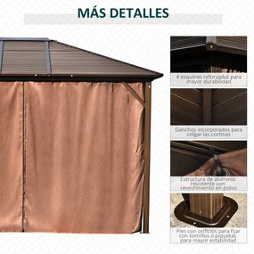 Pérgola para Jardim com Parede Lateral e Rede Mosquiteira 365x300x265