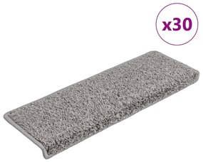 Tapetes de escadas 30 pcs 65x21x4 cm cinzento
