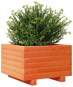 Vaso/floreira de jardim 40x40x26,5 cm pinho maciço castanho mel