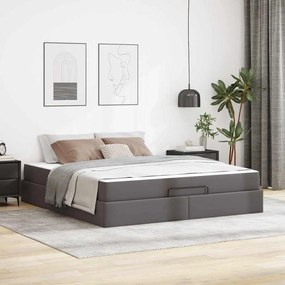 vidaXL Estrutura de cama com colchão Outros Cinzeto 180 x 200 cm