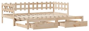 Sofá-cama com gavetão e gavetas sem colchão 90x200 cm