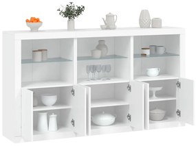 vidaXL Aparador com luzes LED 181,5x37x100 cm branco