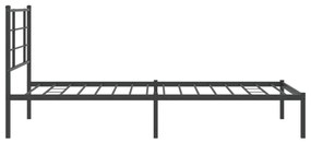 Estrutura de cama com cabeceira 107x203 cm metal preto