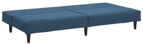 Sofá-cama de 2 lugares veludo azul