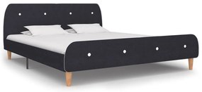 Estrutura de cama 160x200 cm tecido cinzento-escuro