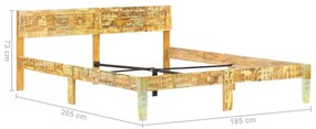 Estrutura de cama madeira recuperada maciça 180x200 cm