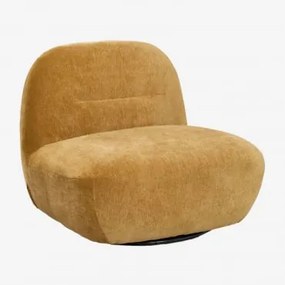 Sofá Giratório Em Chenille Sernin Chenille Mostarda - Sklum