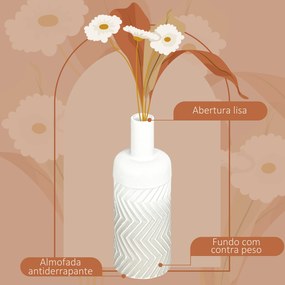 Vaso para Flores de Metal Ø15x45,5 cm Vaso Decorativo para Flores Moderno com Textura 3D Decoração para Sala de Estar Dormitório Cozinha Cinza