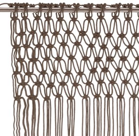 Cortina em macramé 140x240 cm algodão cinzento-acastanhado