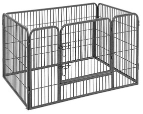 Cercadinho para filhotes FEANDREA, resistente, para parto, 4 peças, cinza, 122 x 70 x 80 cm PPK74G