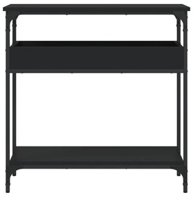 Mesa consola c/ prateleira 75x29x75 cm derivados madeira preto