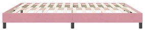 Estrutura de cama com colchão 180x220 cm veludo rosa