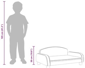 Sofá infantil 70x45x30 cm tecido cinzento-escuro