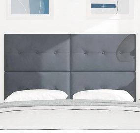 Cabeceira LED vidaXL Cinza Escuro 80 cm Veludo