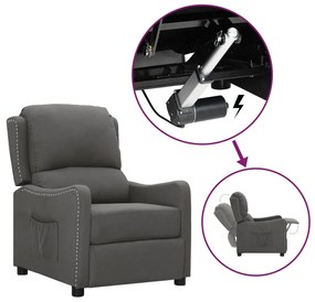 vidaXL Poltrona elevatória tecido cinzento-escuro