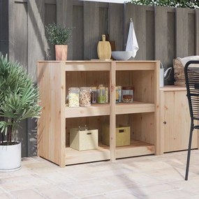 vidaXL Armário de Cozinha ao Ar Livre 106x55x92 cm Madeira de Pinho Maciça