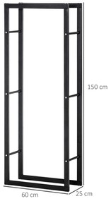 Suporte para Lenha de Metal Porta Lenha Metálico para Interior e Exter