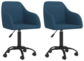 vidaXL Cadeiras de jantar giratórias 2 pcs veludo azul