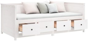 Sofá-cama sem colchão 80x200 cm madeira de pinho maciça branco