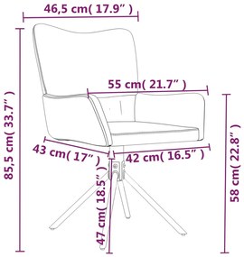 Conjunto de 2 Cadeiras Fabian Giratórias em Veludo - Creme - Design Mo
