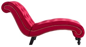 Chaise longue em veludo vermelho