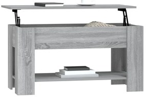 Mesa de centro 101x49x52cm derivados de madeira cinzento sonoma