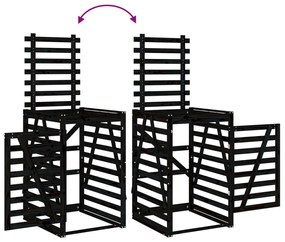 Abrigo para caixote do lixo 84x90x128,5 cm pinho maciço preto