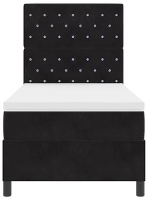 Camas Box Spring vidaXL com Colchão Preto 90x200 cm Veludo