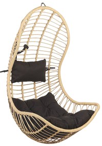 Cadeira suspensa em rattan cor natural com suporte PINETO Beliani