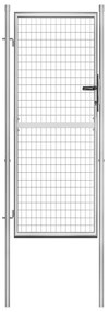 Portão de jardim em aço galvanizado 105x250 cm prateado