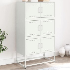 vidaXL Aparador 68,5x38,5x123,5 cm aço branco