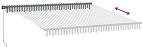 Toldo retrátil manual 400x350 cm antracite e branco