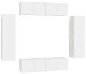 Móvel de TV de Parede Astrid de 6 Módulos - Branco - Design Moderno