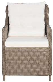 7 pcs conjunto de jantar para jardim castanho