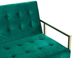 Sofá-cama de 3 lugares em veludo verde MARSTAL Beliani